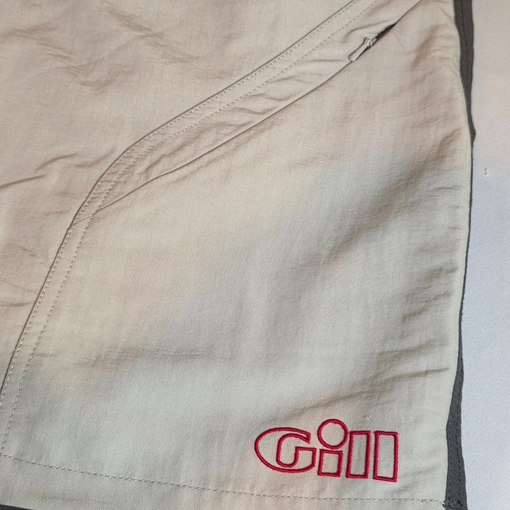Gill Sailing Shorts Tan Grey Mens Large Nylon Technical Boat Cargo Yachting